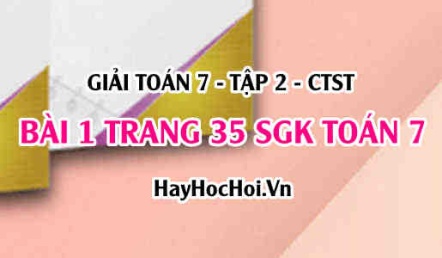 Giải bài 1 trang 35 Toán 7 Tập 2 SGK Chân trời sáng tạo